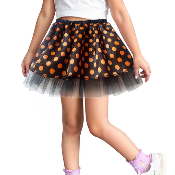 YAYUBA Halloween Skirt for Girls Kids Girls Ballet Skirts Halloween Party Prints Dance Skirt Halloween Gifts