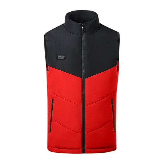 YAYUBA Heated Vest for Women 1 Battery Powered Heated Jacket for Women Outdoor Winter Thermal Wear Windproof Coat,Red,XXL
