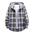 thumbnail image 1 of YAYUBA Hooded Flannel Shirt for Men Casual Button Down Shirt Long Sleeve Plaid Hoodie with Pocket, 1 of 6