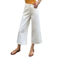 thumbnail image 1 of YAYUBA Jeans for Women Petite Crossover High Waisted High Stretch Casual Long Flare Jean with Multiple Pockets,White,M, 1 of 4