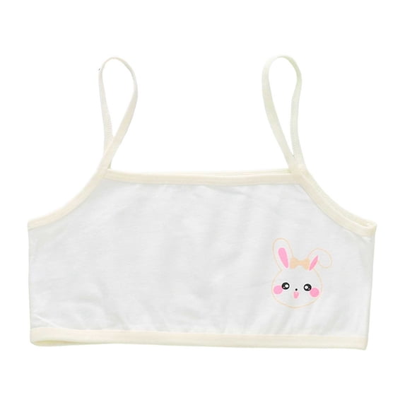 YAYUBA Kids Bras for Girls 10-12,Seamless Training Bras for Girls 7-12 Soft Bra, Adjustable Girls Cami Bra Longline Crop-Double-Layer Lined