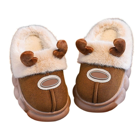 YAYUBA Kids Christmas Slippers &Adorable Cartoon Themed Winter Slippers For Boys Soft Indoor Footwear With Designs For Toddlers And Kids