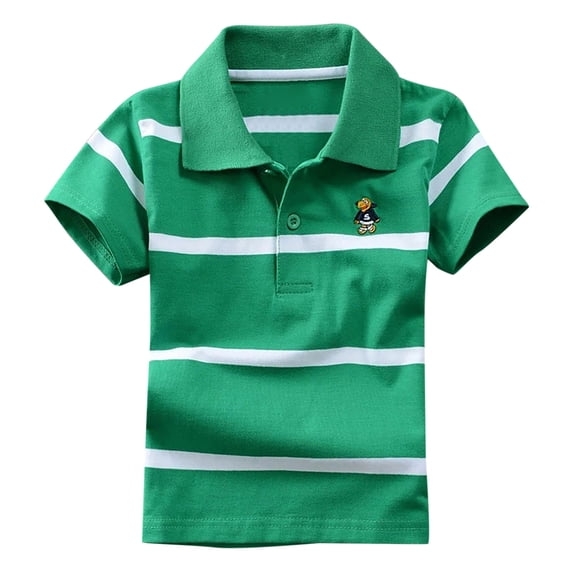 YAYUBA Kids Polo Shirts Boys 5t Classic Button Solid Color Short Sleeve Vintage Retro Collared Tee Quick Dry Tee Tops Tee for Boys & Girls, 8-9 Years, Green