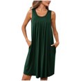 thumbnail image 1 of YAYUBA Little Black Dress Ladies Fashion Casual Loose Solid Color With Pocket A Line Flowy Dresses, 1 of 7