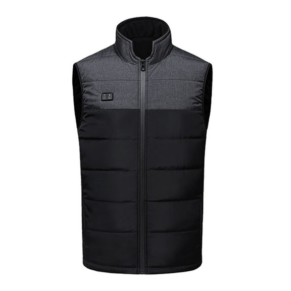 YAYUBA Men'S Heated Vest Smart Four Thermal Heated with Rechargeable Battery for Women Winter Wear Windproof Outdoor Comfort,Black,L