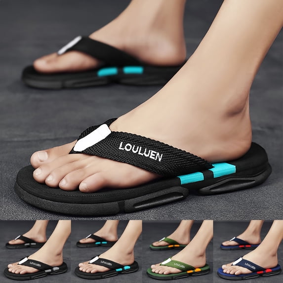 YAYUBA Men'S Sandals Dark Blue,Men Casual Slippers Beach Flip Flops Outdoor Fashion Sandals Shoes