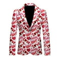 thumbnail image 1 of YAYUBA Men's Casual Lapel Blazer Valentines Day Suit Muticolor Button Business Jacket Regular Fit Sports Coats Jackets for Prom,Party,Dinner, 1 of 3