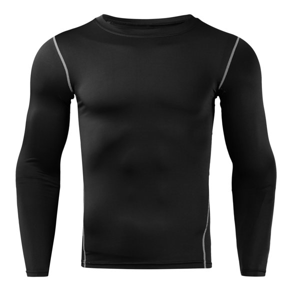 YAYUBA Men's Compression Long Sleeve Shirt, Athletic Base Layer for Running Workout, Undershirt Sport Quick Dry Tops