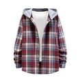 thumbnail image 1 of YAYUBA Men's Hooded Flannel Shirt Jacket - Soft Brushed Plaid, Lightweight Long Sleeve Button Down for Work Fall Layering, 1 of 7