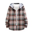 thumbnail image 1 of YAYUBA Men's Hooded Flannel Shirt Jacket - Soft Brushed Plaid, Lightweight Long Sleeve Button Down for Work Fall Layering, 1 of 8