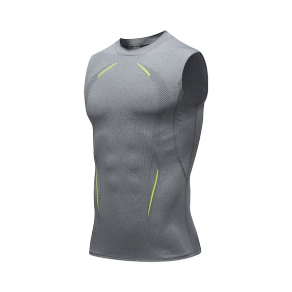 YAYUBA Men's Quick Dry Mesh Sleeveless Tank Top Breathable Muscle Shirt for Gym, Running & Summer, Grey, XXL