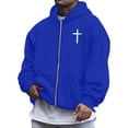 thumbnail image 1 of YAYUBA Men's Y2K Christian Jesus Hoodies Trendy Graphic Letter Long Sleeve Fall Oversized Halloween Sweatshirts Halloween Gifts , XXL, Blue, 1 of 6