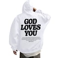 thumbnail image 1 of YAYUBA Men's Y2K Christian Jesus Hoodies Trendy Graphic Letter Long Sleeve Fall Oversized Halloween Sweatshirts Halloween Gifts , XXXL, White, 1 of 6