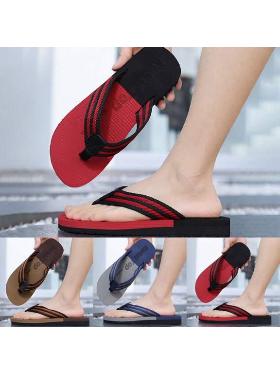 Mens Beach Sandals Brown,foreign Trade Flip Flops for Men Beach Slippers for Men Summer Non External Wearing With Toe