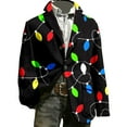 thumbnail image 1 of YAYUBA Mens Christmas Blazer Xmas Party Dinner Prom Printed Suit Jacket Corduroy One Button Casual Sports Coats, 1 of 3