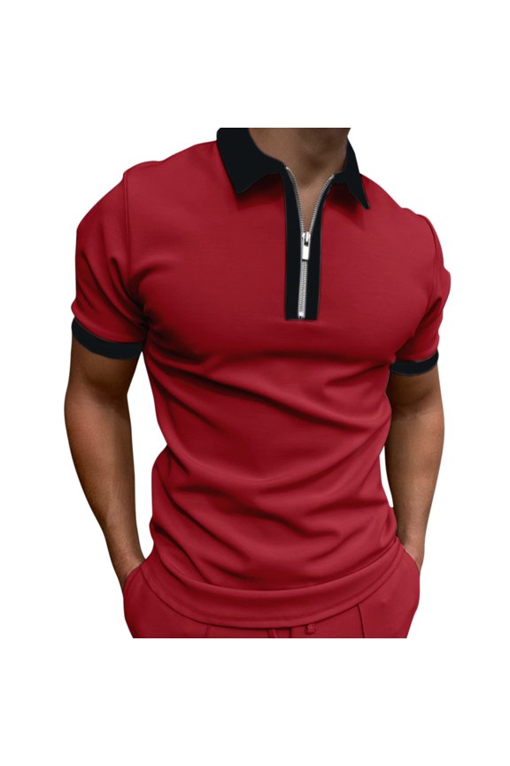 Mens Collared Shirt Classic Button Crew Neck Big and Tall Summer Casual Tennis T Shirts Quick Dry Lightweight Comfy Basic Golf T Shirt