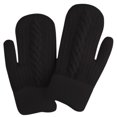 thumbnail image 1 of YAYUBA Mens Gloves,Double Layer Winter Knitted Mittens for Warmth Soft Thermal Insulated Windproof in Cold Weather Conditions,Black, 1 of 3
