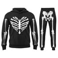 thumbnail image 1 of YAYUBA Mens Halloween Outfits Halloween Skeleton Tracksuit Set Mens And Women Skull Bone Printed Zip Up Hoodie Size M, 1 of 4