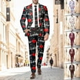 thumbnail image 1 of YAYUBA Mens Heart Suit Valentines Day Slim Fit Printed Blazer and Pants Love Costume 2 Piece Outfit for Party and Wedding, 1 of 6