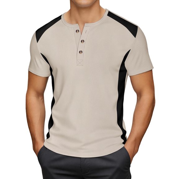 YAYUBA Mens Polo Shirt Classic Button Crew Neck Big and Tall Business Casual Polo Shirts Quick Dry Athletic Fit Comfy Work Short Sleeve