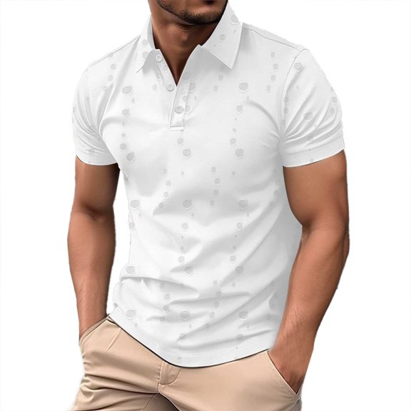 YAYUBA Mens Polo Shirts Basic Tee Button Collar Crew Neck Big and Tall Stretch Active Fit Gym Apparel Quick Dry Loose Fit Lightweight Golf Fashion Shirts
