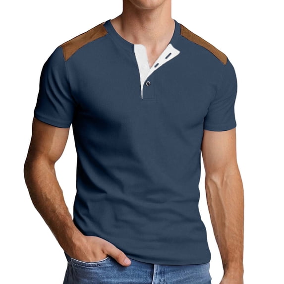 YAYUBA Mens Polo Shirts Button Down V Neck Big and Tall Ribbed Knitted Shirt Quick Dry Regular Fit Loose Fit Streetwear
