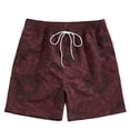 thumbnail image 1 of YAYUBA Mens Swim Trunks 7 Inch, Men's Fashion Loose Fit Printed Swim Trunks with for Beach Holiday and Summer Casual Wear, Wine, S, 1 of 1
