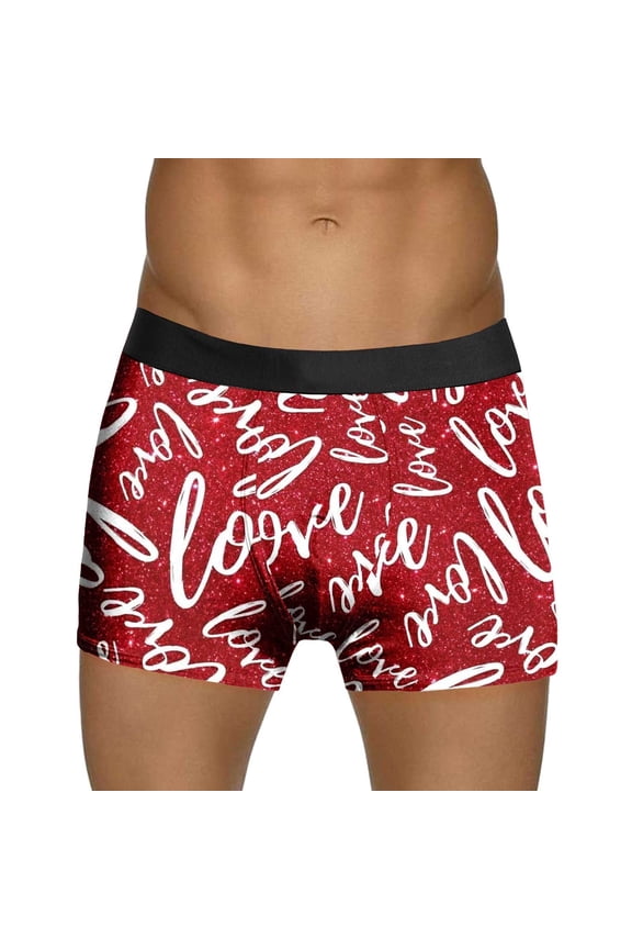 Mens Underwear Boxer Briefs Novelty and Funny Design Boxer Shorts Mens Valentines Day Printed Underwear Style Red Bubble Special Love Rose Shorts Mid Waist