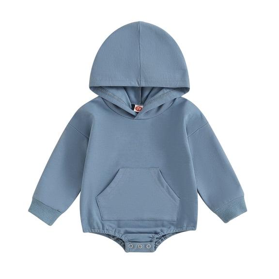 YAYUBA Newborn Baby Boy Girl Hoodie Sweatshirt Romper Long Sleeve Bubble Bodysuit Gender Neutral Fall Winter Clothes