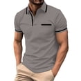 thumbnail image 1 of YAYUBA Polo Shirt Men Button Up V Neck Big and Tall Business Casual Wear Quick Dry Comfy Active Fit Golf Fashion Shirts, 1 of 5