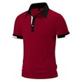 thumbnail image 1 of YAYUBA Polo Shirt for Men Button Down V Neck Big and Tall Breathable Short Sleeve Stretch Relaxed Fit Classic Fit Casual Golf Shirts, 1 of 4