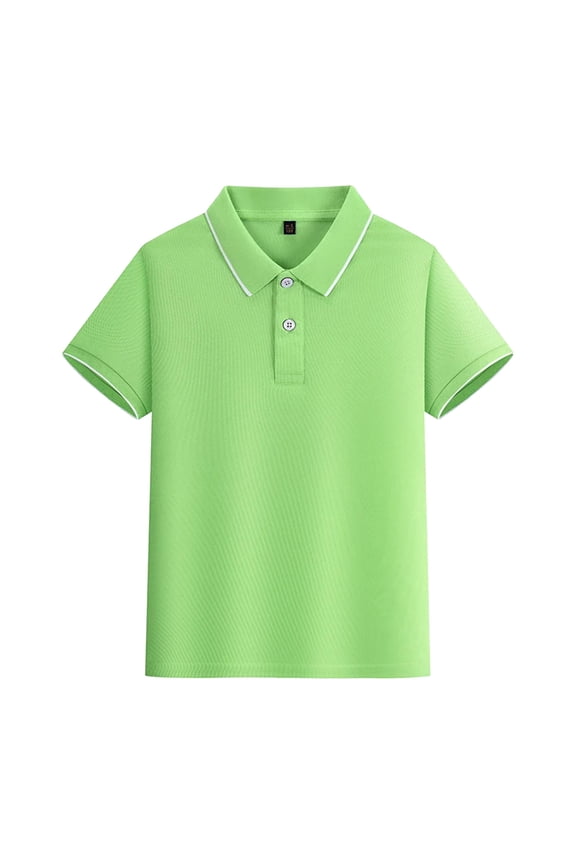 Polo T Shirts for Boys Short Sleeve Printing Short Sleeve Athletic Golf Polos Quick Dry Pullover Tops Toddler Boy Clothes, 7-8 Years, Green