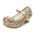 thumbnail image 1 of YAYUBA Princess Shoes High Heels Toddler Girls Dress Shoes Cute Bowknot Sparkle Mary Jane Flower Girls Wedding Birthday Party Prom for Little Big Kids, 1 of 2