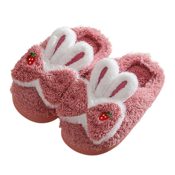 YAYUBA Slippers For Girls Size 12,Winter Non- Warm Indoor Slippers for Girls Cozy Home Footwear with Cute Designs,11,Hot Pink