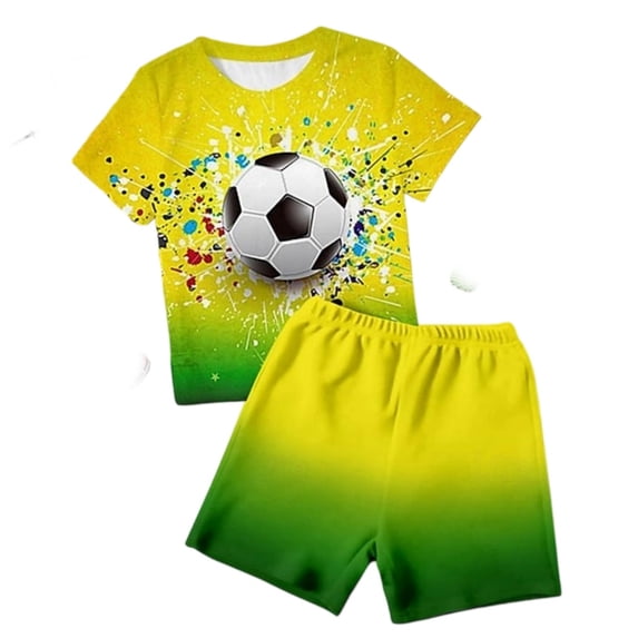 YAYUBA Soccer for Boys Girls Youth Kids Football Training Uniform Sport Team Shirt and Shorts 2 Piece Size 2-3 Years