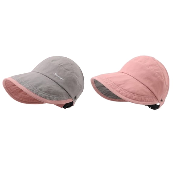 YAYUBA Sun Hat for Women With Breathable Adjustable Cap Double Compatible Outdoor Visor for Summer Activities,Grey