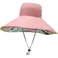 thumbnail image 1 of YAYUBA Super Wide Brim Sun Hat for Women Packable Reversible Double Side Wear Hats Summer Beach Bucket Cap,Pink, 1 of 8