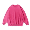 thumbnail image 1 of YAYUBA Sweatshirt Women,Oversized Women Sweatshirt Loose Fit Baggy Pullover Top Basic Wash Hoodless Crewneck Casual Long Sleeve Soft Comfortable Fall Sweatshirts For Women Hot Pink, 1 of 6