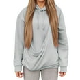 thumbnail image 1 of YAYUBA Hoodies For Women Cat Pouch Hoodie for Women Kangaroo Pocket Dog Pouch Sweatshirts Pet Carrier Pullover Animal Holder Long Sleeve Tops,L,Light Gray, 1 of 7
