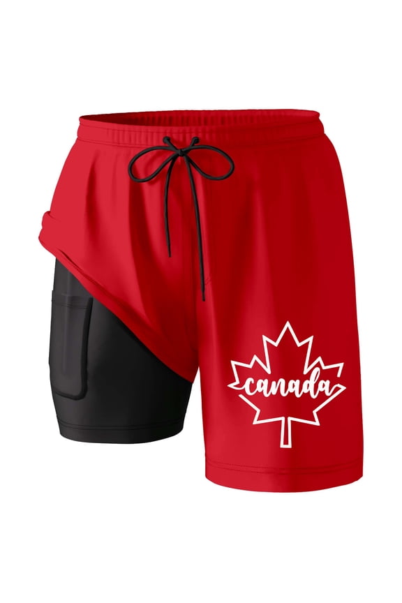 Swim Trunks Men 2 In 1 Soft Compression Liner Quick Dry Breathable High Elastic Waist Boardshorts for Men Comfy Multi Pockets Summer Beach Bathing Suit Beach Board Shorts