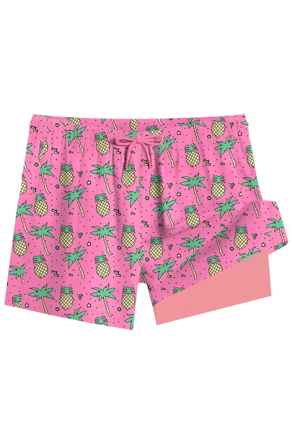 Swim Trunks Men 7 2 In 1 Compression Liner Quick Dry Breathable Elastic Waist Drawstring Bathing Suit Comfy Multi Pockets Beach Men Swim Brief