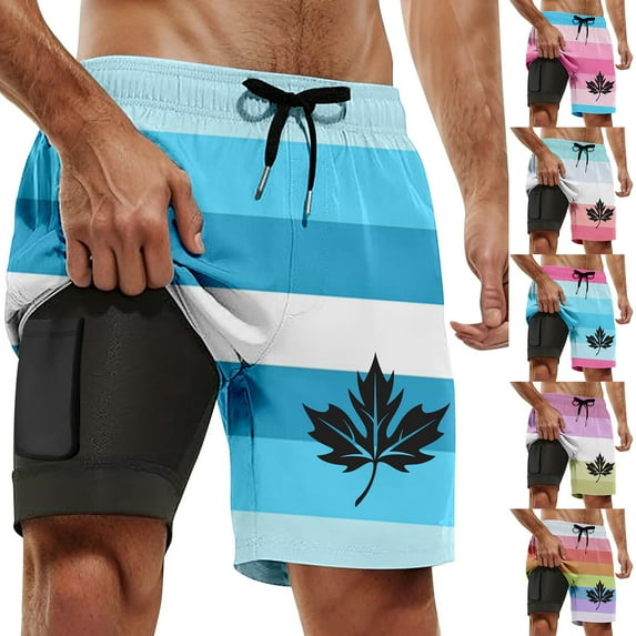 YAYUBA Swim Trunks Men 7 Inch 2 In 1 with Compression Liner Quick Dry Breathable Soild Color Swim Shorts Men Light Stretch Lined Summer Beach Men Swim Brief