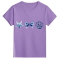 thumbnail image 1 of YAYUBA T-Shirts for Girls 11-12 Solid Color Crew Neck Back To School Short Sleeve T Shirts Comfortable Beach Shirt Preppy Girls' Tops, Tees & Blouses, 10-11 Years, Purple, 1 of 3