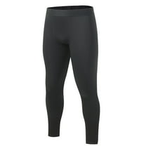 YAYUBA Thermal Compression Pants Men, Lined Leggings Winter Long Johns with Pockets, Hockey Tights Running Base Layer