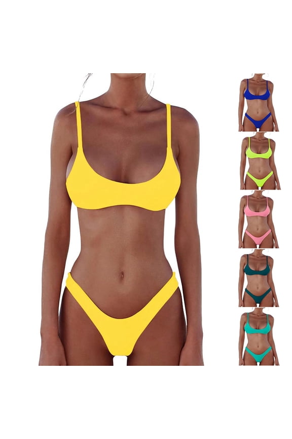 Thong Bikini Sets for Women 2 Piece Brazilian Swimsuit Teens Bathing Suit Push Up Top Micro Bikinis Swim Suit 2026 Beach Vacation 2026