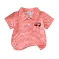 thumbnail image 1 of YAYUBA Toddler Boy Fall Shirts 3t Crewneck Letter Print Back To School Short Sleeve T Shirts Casual Vacation Tops Preppy Clothes for Children, 2-3 Years, Red, 1 of 5