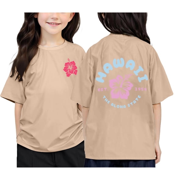 YAYUBA Toddler Girl Shirts 5t Cartoon Print Crew Neck Back To School Short Sleeve T Shirts Cute Funny Tees Preppy School Clothes for Girls