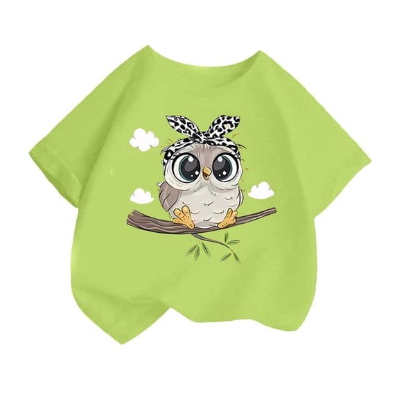 YAYUBA Toddler Girl Shirts 5t Graphic T-Shirts Crew Neck Back To School Short Sleeve T Shirts Cotton Beach Holiday Shirts Preppy Tee for Toddler & Kids, 8-10 Years, Light Green