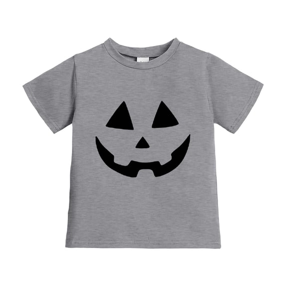 YAYUBA Toddler Girl Tops Fall Letter Graphic Printed Crewneck Back To School Short Sleeve T Shirts Cute Blouse Tops Preppy T Shirt for Boys and Girls, 4-5 Years, Grey