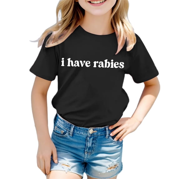 YAYUBA Toddler Shirt Girls 5t Graphic T-Shirts Crew Neck Back To School Short Sleeve T-Shirt Fashion Tee Tops Preppy Summer Clothes for Girls, 12-13Years, Black